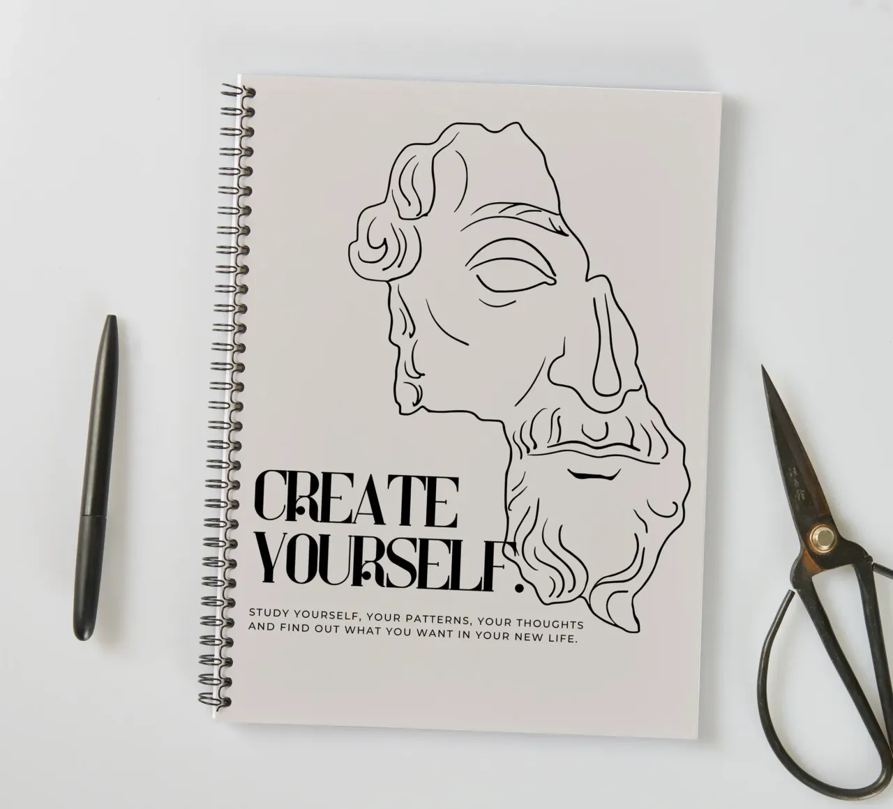 create yourself spiral notebook by Ambition Wall