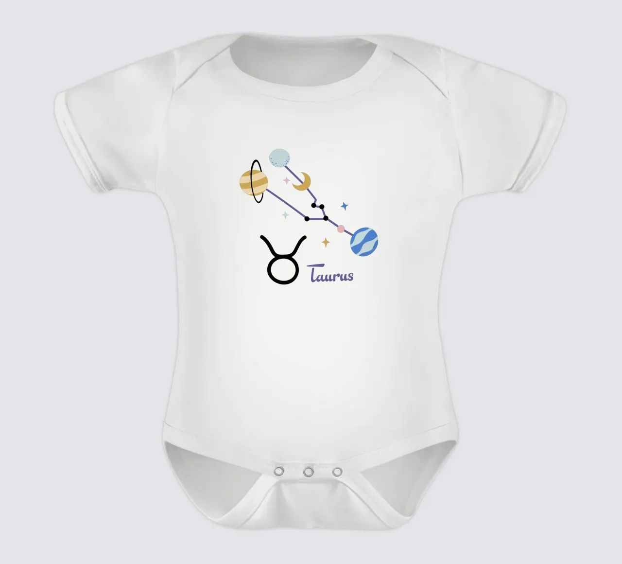 Taurus (Without Background) Kurzarm Babybody von treechild
