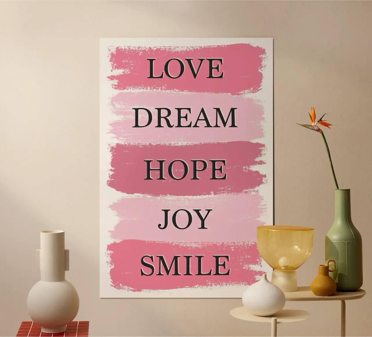 Amore, sogno, speranza poster con telaio in alluminio da Martina