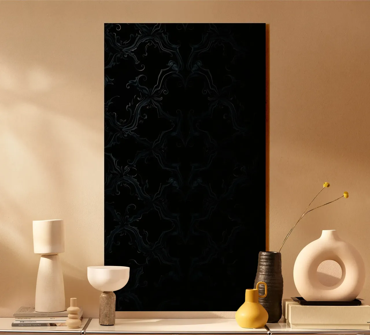 Elegant abstract getextureerd donker behang achtergrond kunst acryl van DesignDoodle
