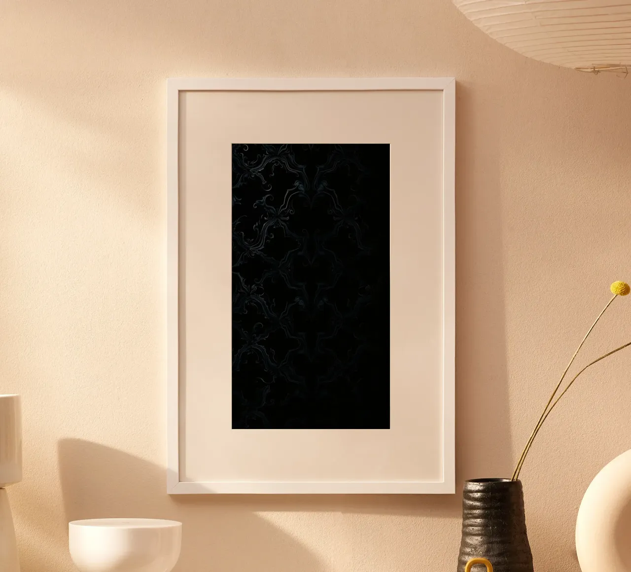 Elegant abstract getextureerd donker behang achtergrond kunst hahnemühle van DesignDoodle