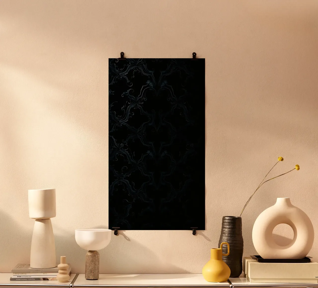 Elegant abstract getextureerd donker behang achtergrond kunst hahnemühle van DesignDoodle