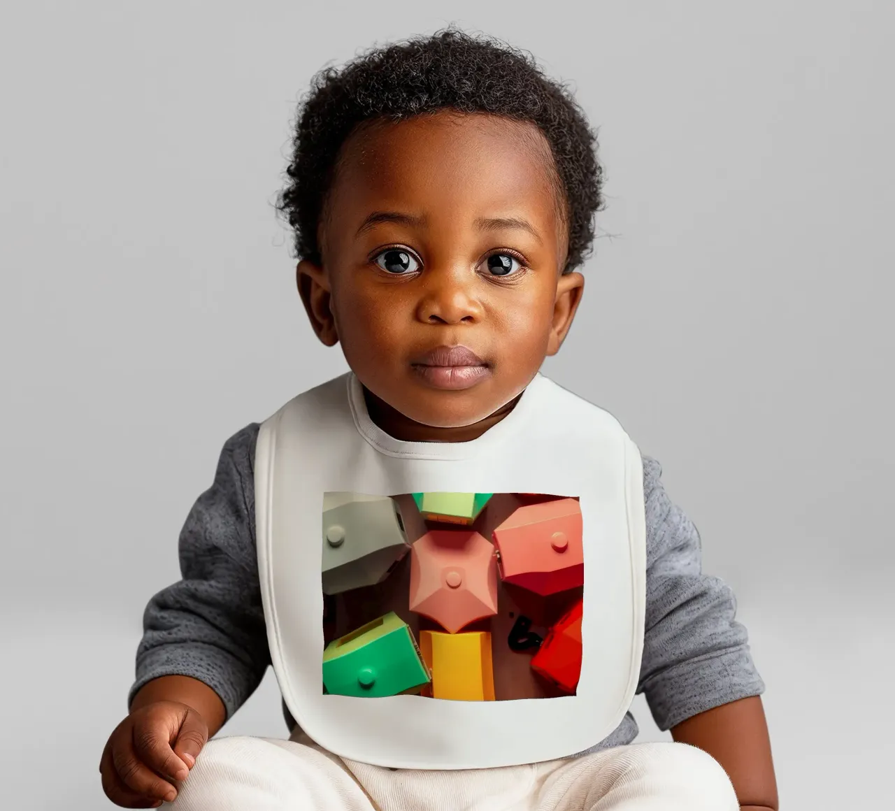 Forme astratte colorate stratificate di forme geometriche bavaglino da DesignDoodle