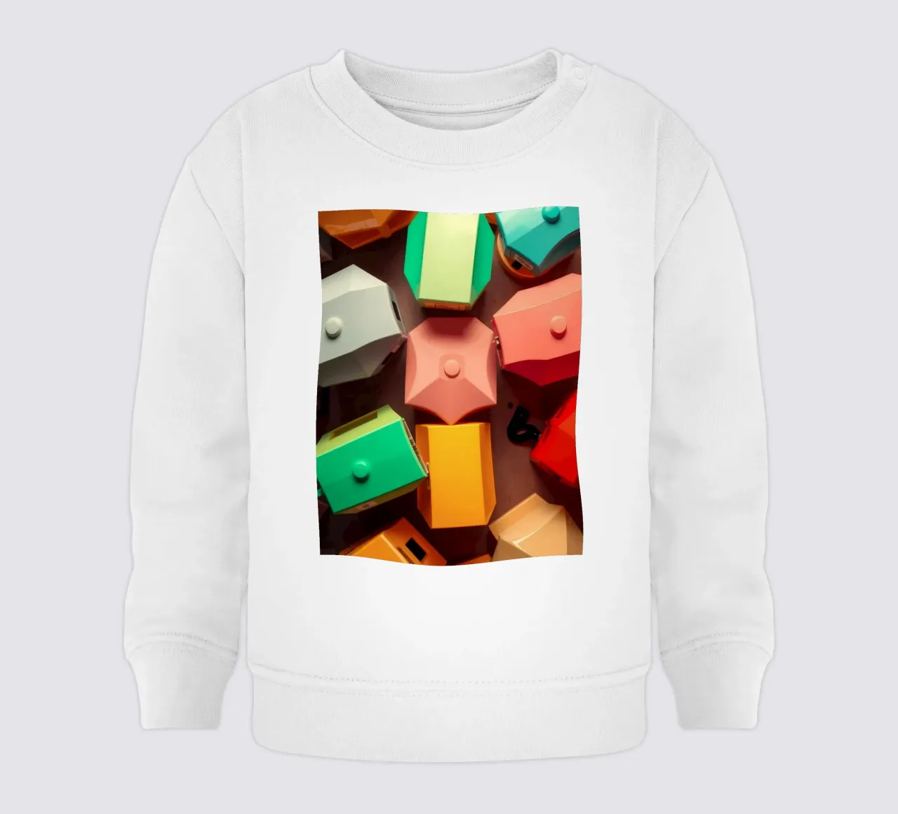 Forme astratte colorate stratificate di forme geometriche felpa neonato da DesignDoodle