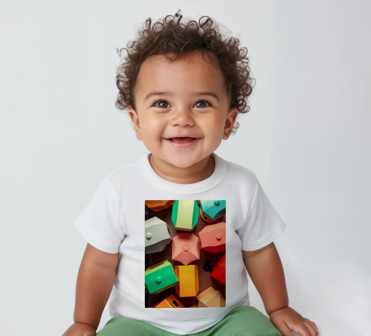 Forme astratte colorate stratificate di forme geometriche maglietta neonato da DesignDoodle