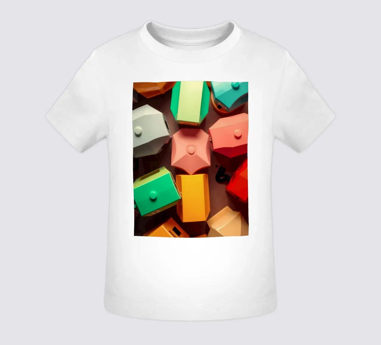 Forme astratte colorate stratificate di forme geometriche maglietta neonato da DesignDoodle