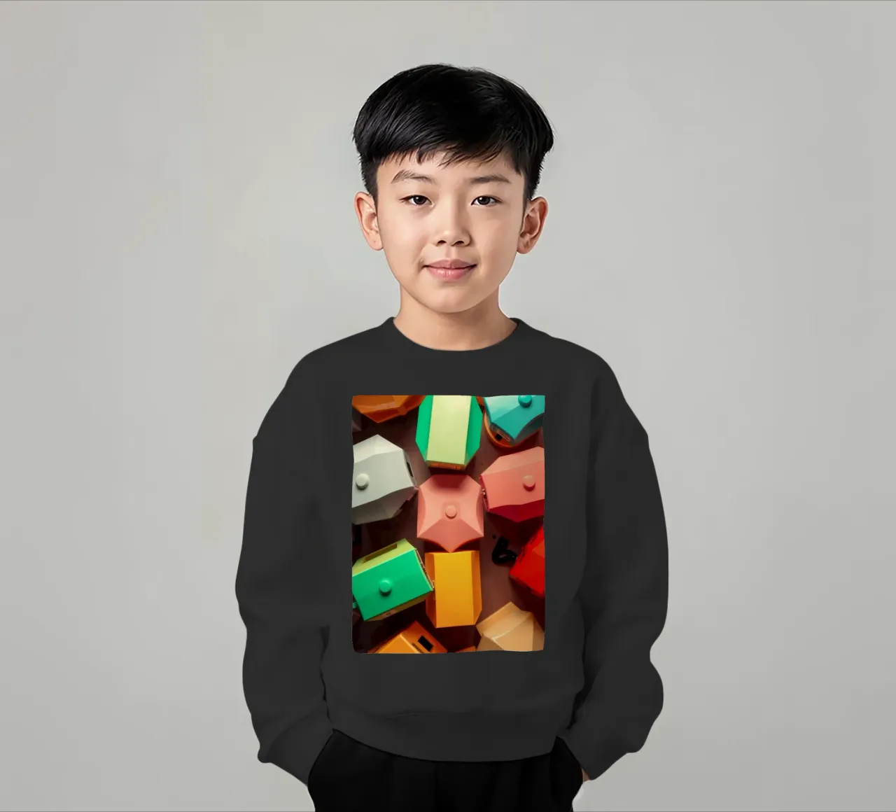 Forme astratte colorate stratificate di forme geometriche felpa bambino da DesignDoodle