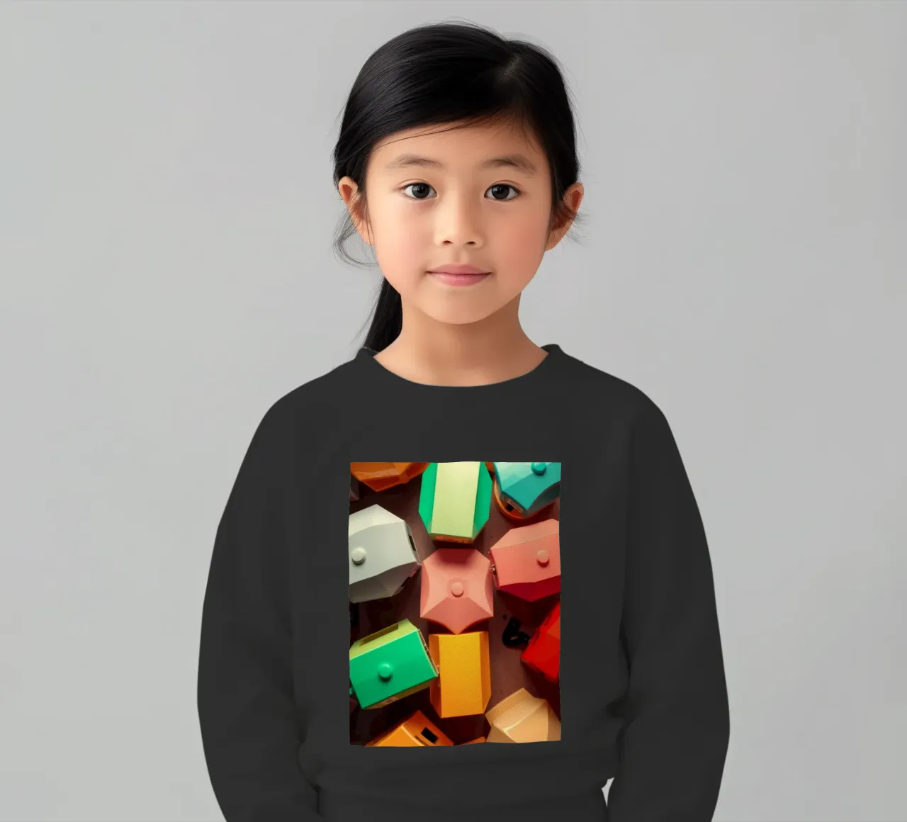 Forme astratte colorate stratificate di forme geometriche felpa bambino da DesignDoodle