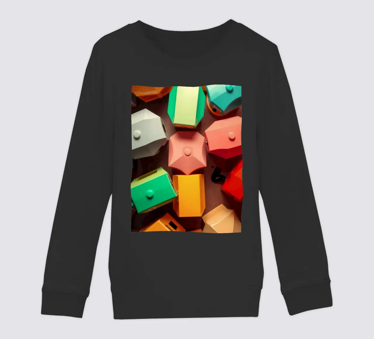 Forme astratte colorate stratificate di forme geometriche felpa bambino da DesignDoodle