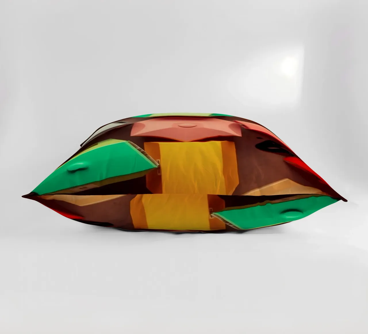 Forme astratte colorate stratificate di forme geometriche cuscino da DesignDoodle