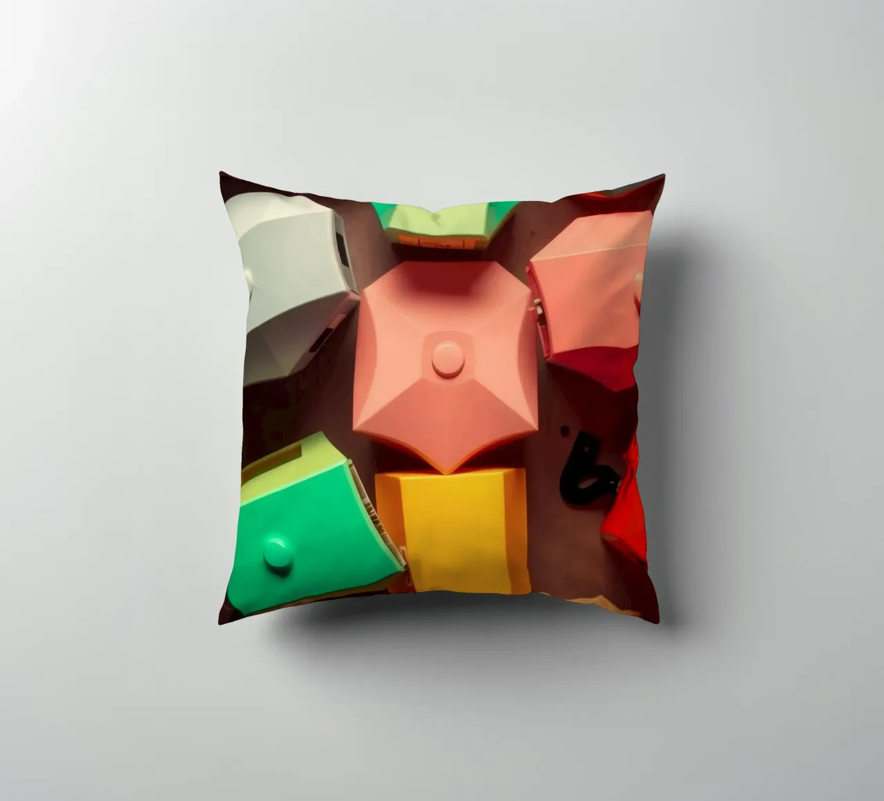 Kleurrijke abstracte vormen lagen van geometrische vormen kussen van DesignDoodle