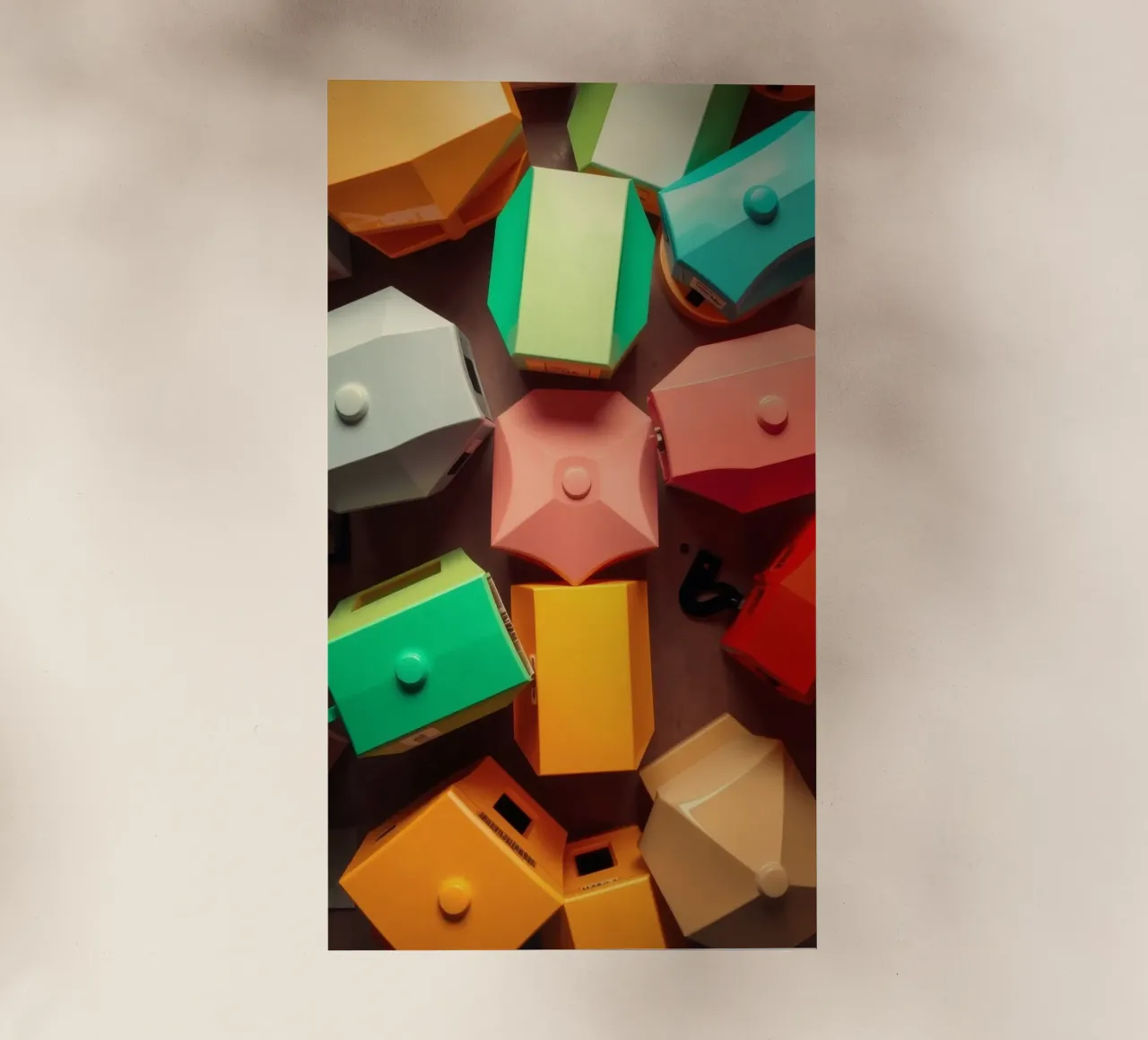 Forme astratte colorate stratificate di forme geometriche pellicola backlit da DesignDoodle