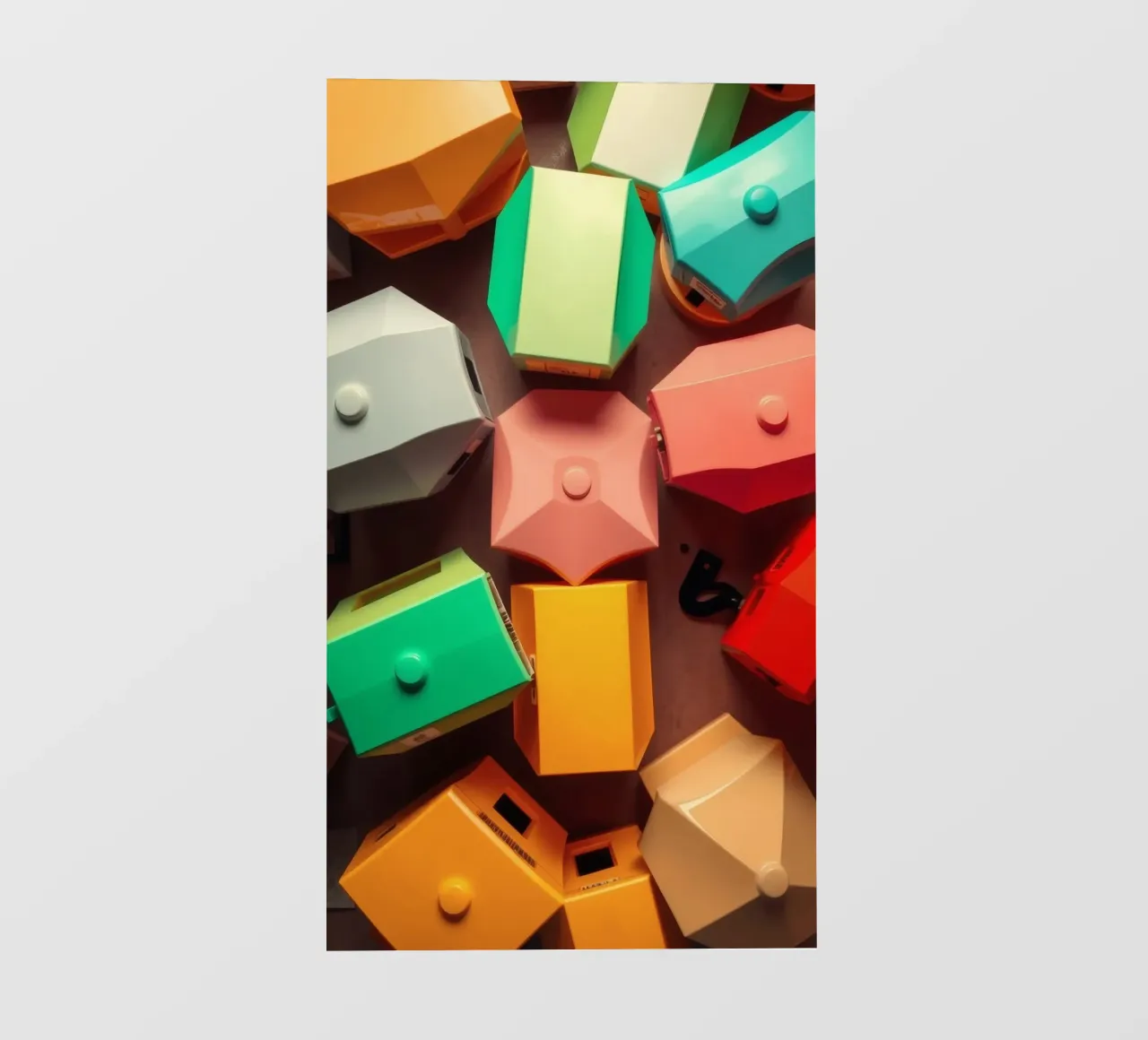 Forme astratte colorate stratificate di forme geometriche telo in pvc da DesignDoodle