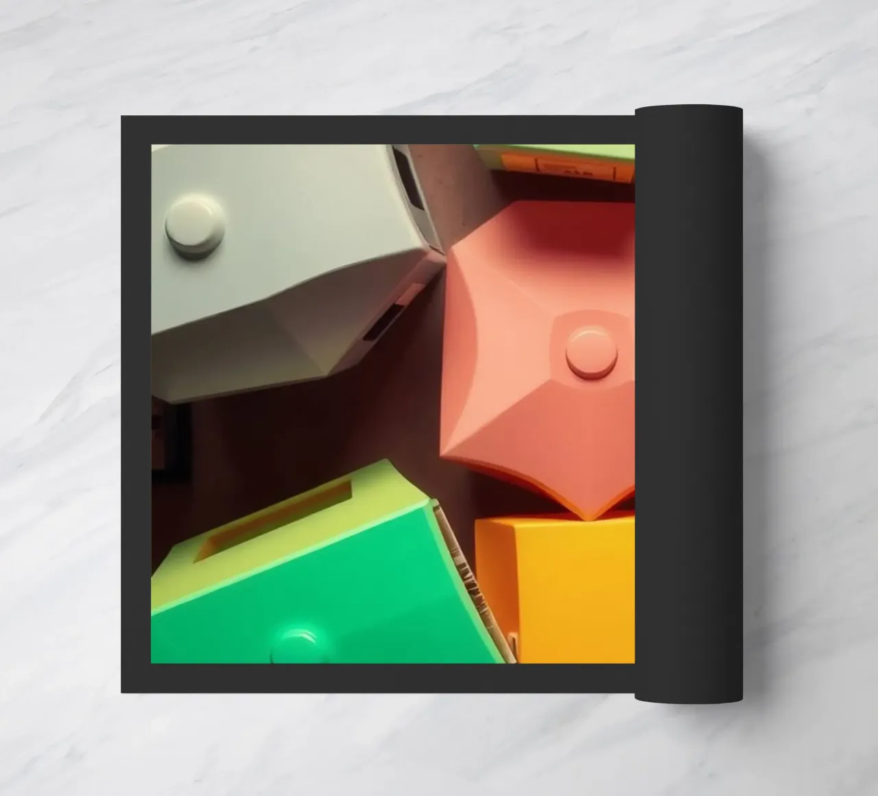 Forme astratte colorate stratificate di forme geometriche zerbino da DesignDoodle