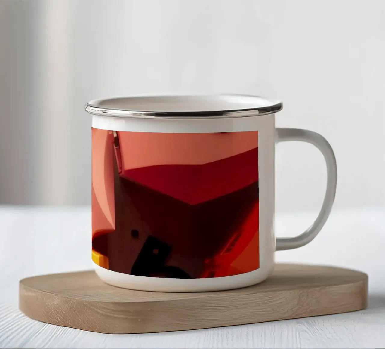 Formes abstraites colorées, couches de formes géométriques mug en émail de DesignDoodle