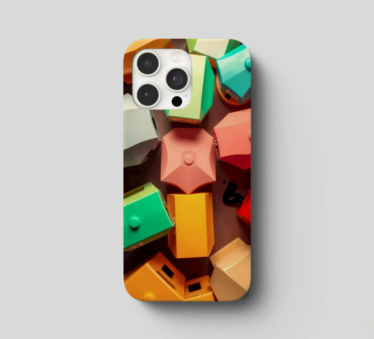 Forme astratte colorate stratificate di forme geometriche cover iphone da DesignDoodle