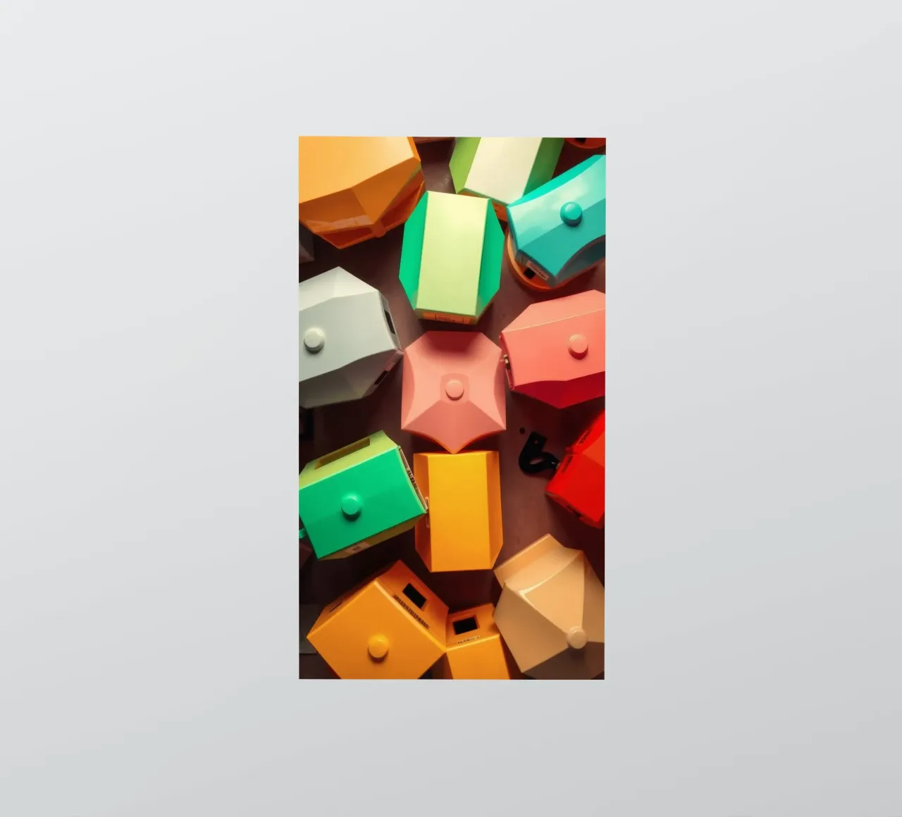 Forme astratte colorate stratificate di forme geometriche adesivo da DesignDoodle