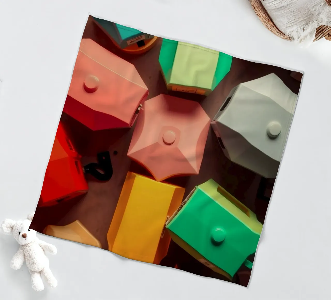 Forme astratte colorate stratificate di forme geometriche coperta in pile da DesignDoodle