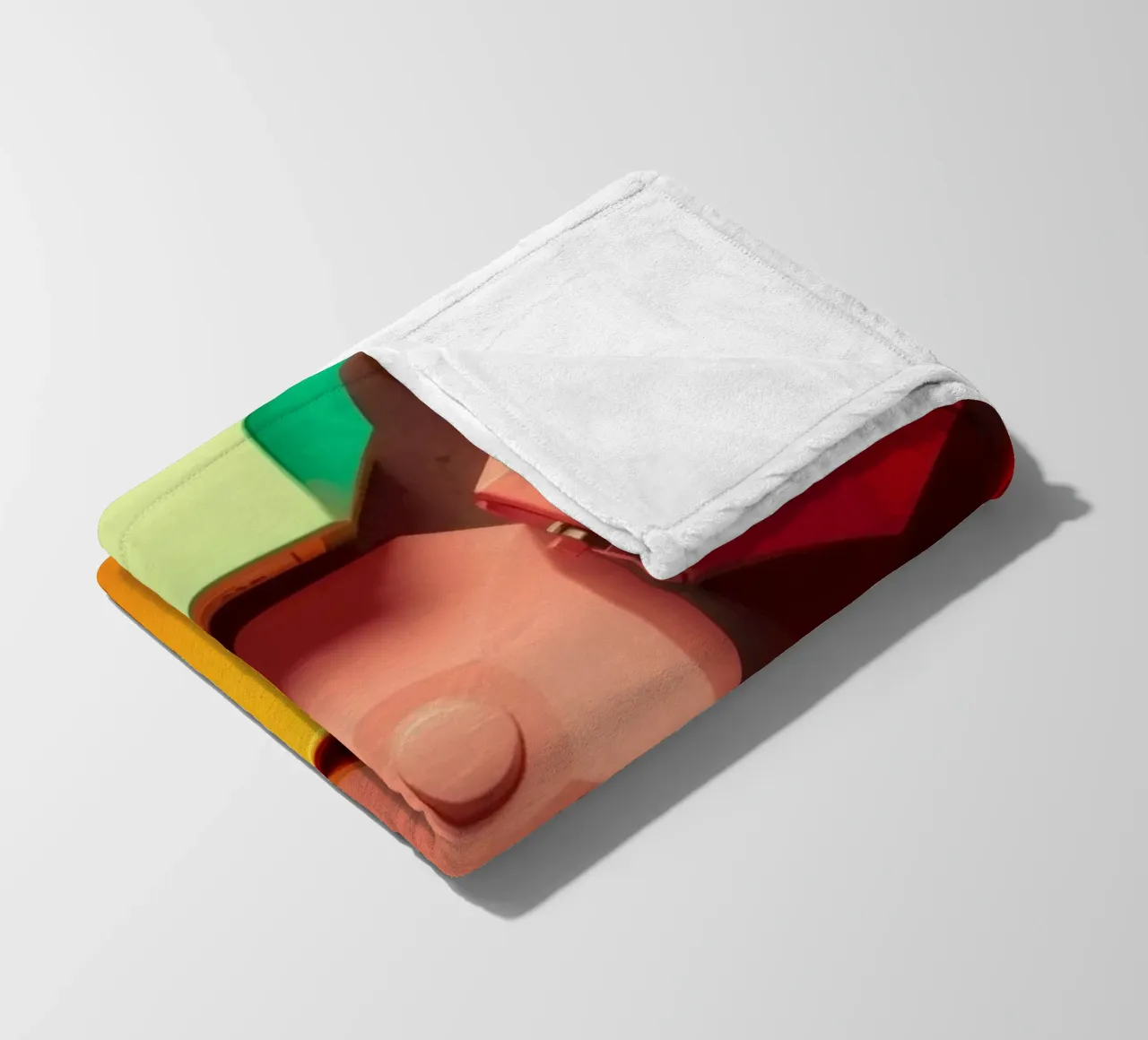 Colorful abstract shapes layers of geometric forms fleece blanket by DesignDoodle