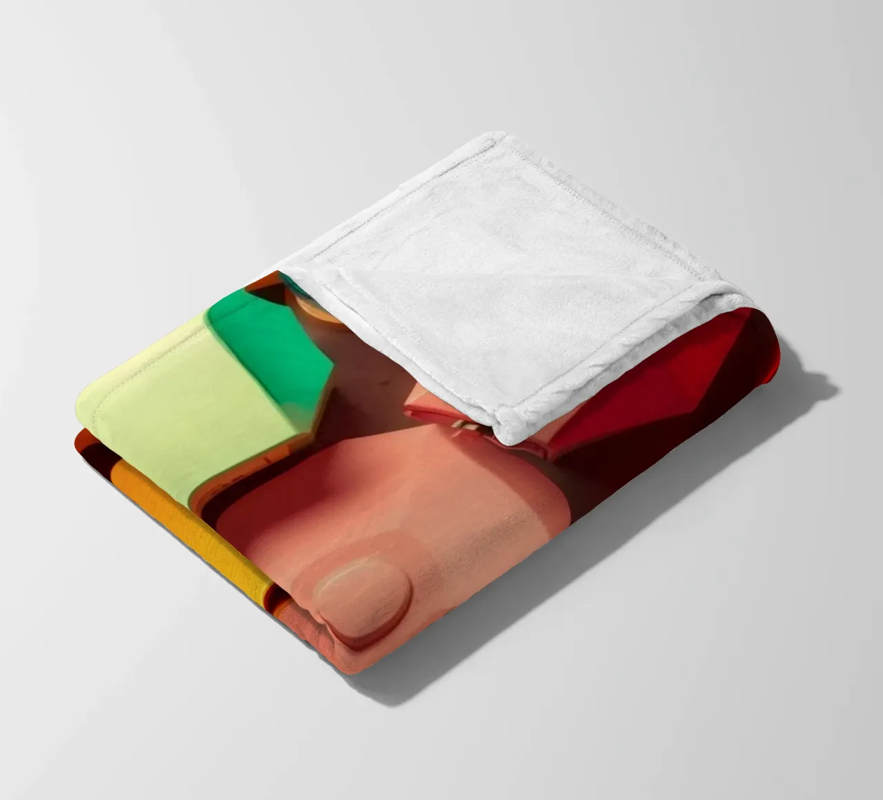 Colorful abstract shapes layers of geometric forms fleece blanket by DesignDoodle