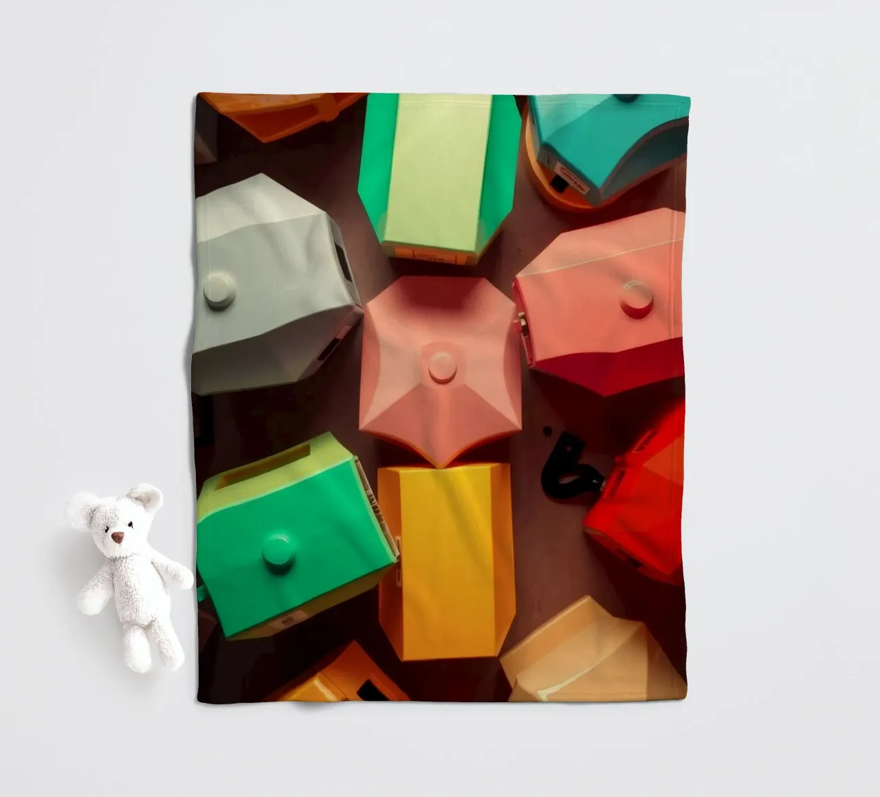 Forme astratte colorate stratificate di forme geometriche coperta in pile da DesignDoodle