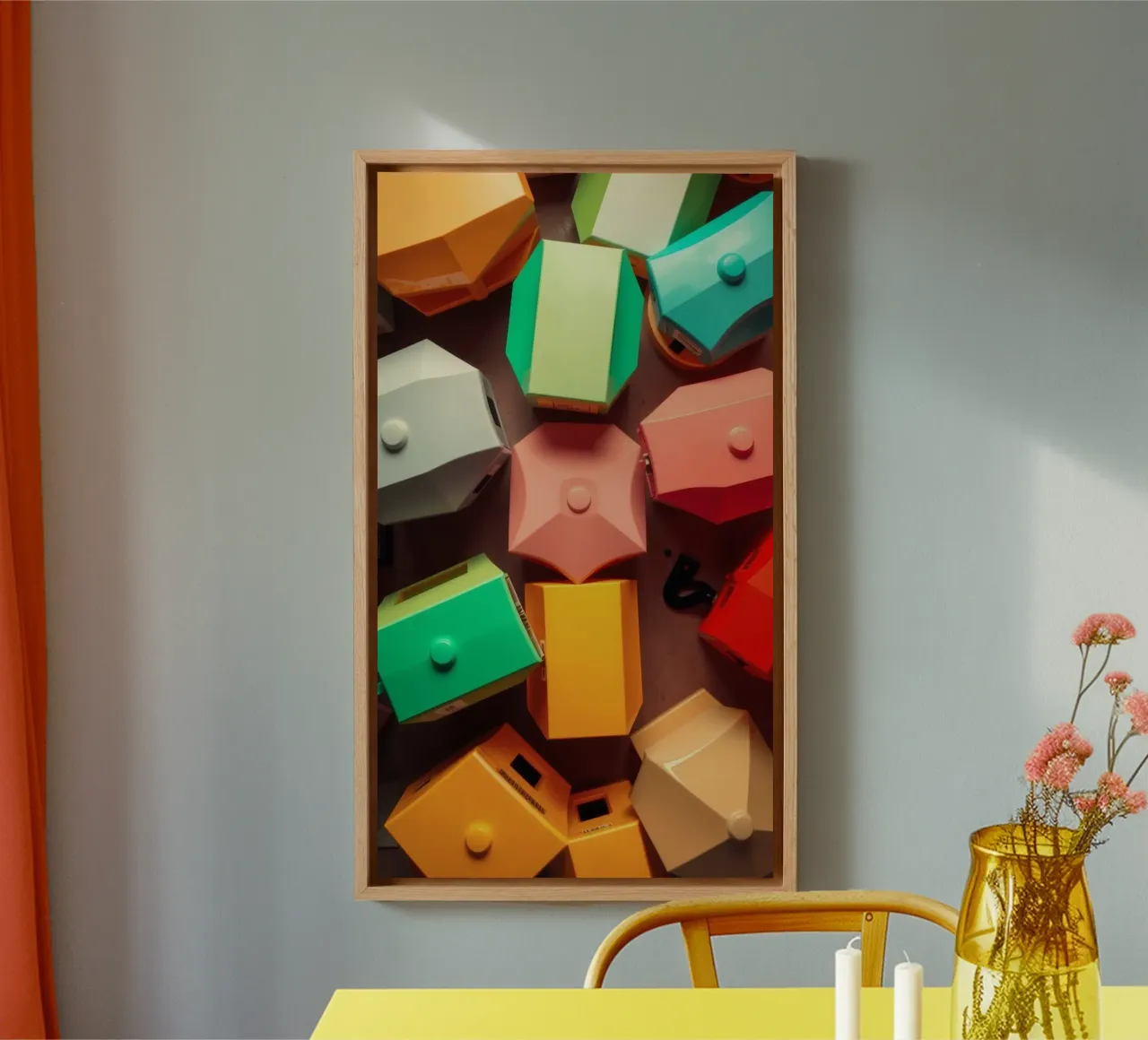 Forme astratte colorate stratificate di forme geometriche tela da DesignDoodle