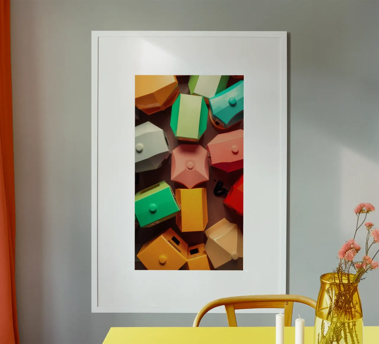 Forme astratte colorate stratificate di forme geometriche carta hahnemühle da DesignDoodle