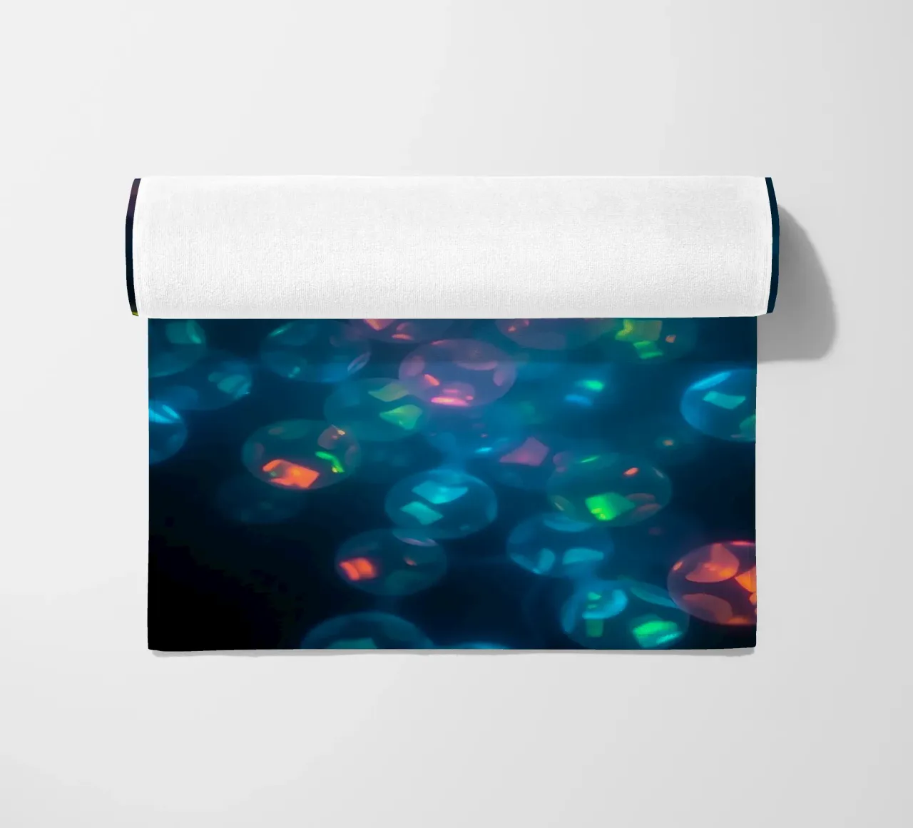 abstract pattern featuring colorful spheres beach towel by DesignDoodle