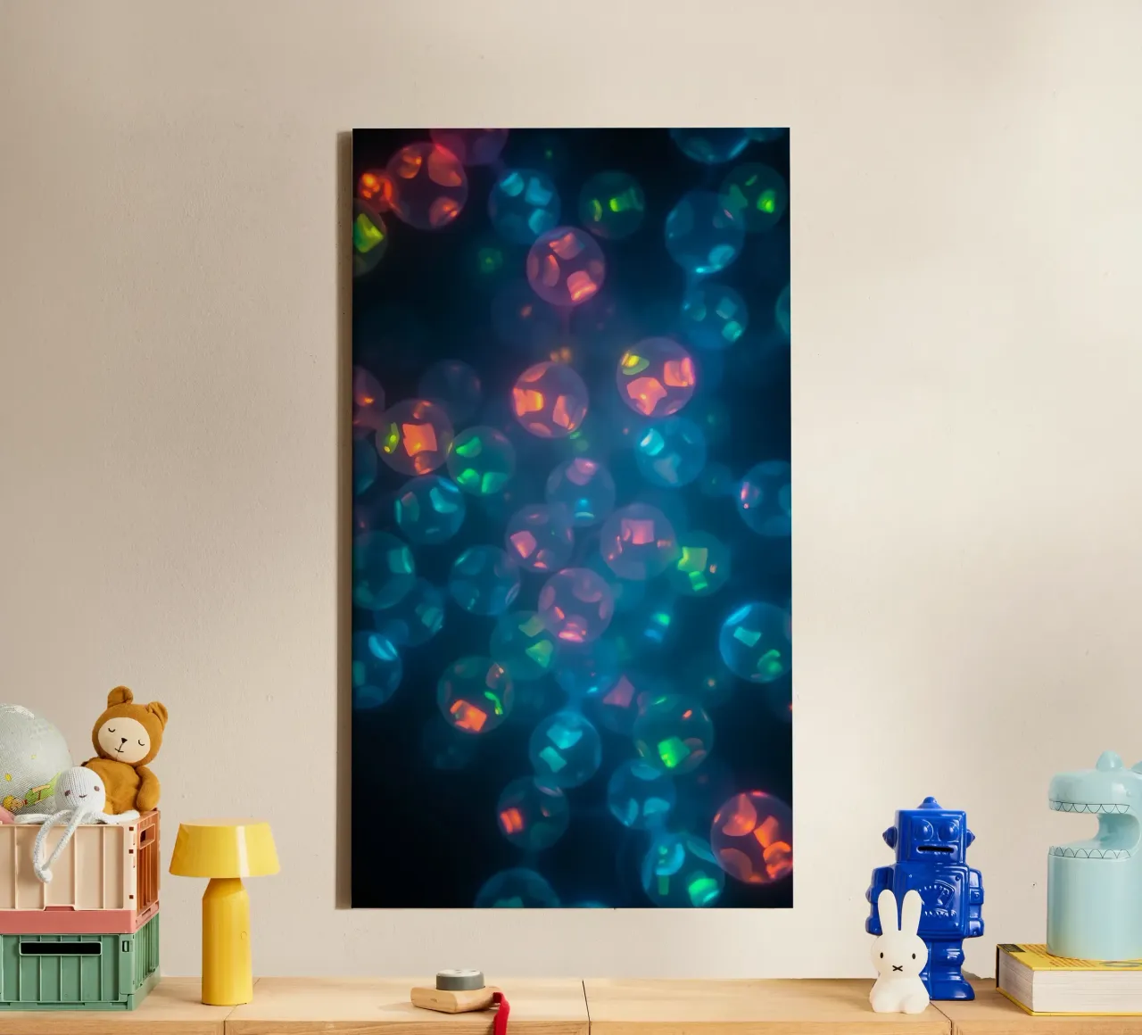 abstract pattern featuring colorful spheres canvas by DesignDoodle