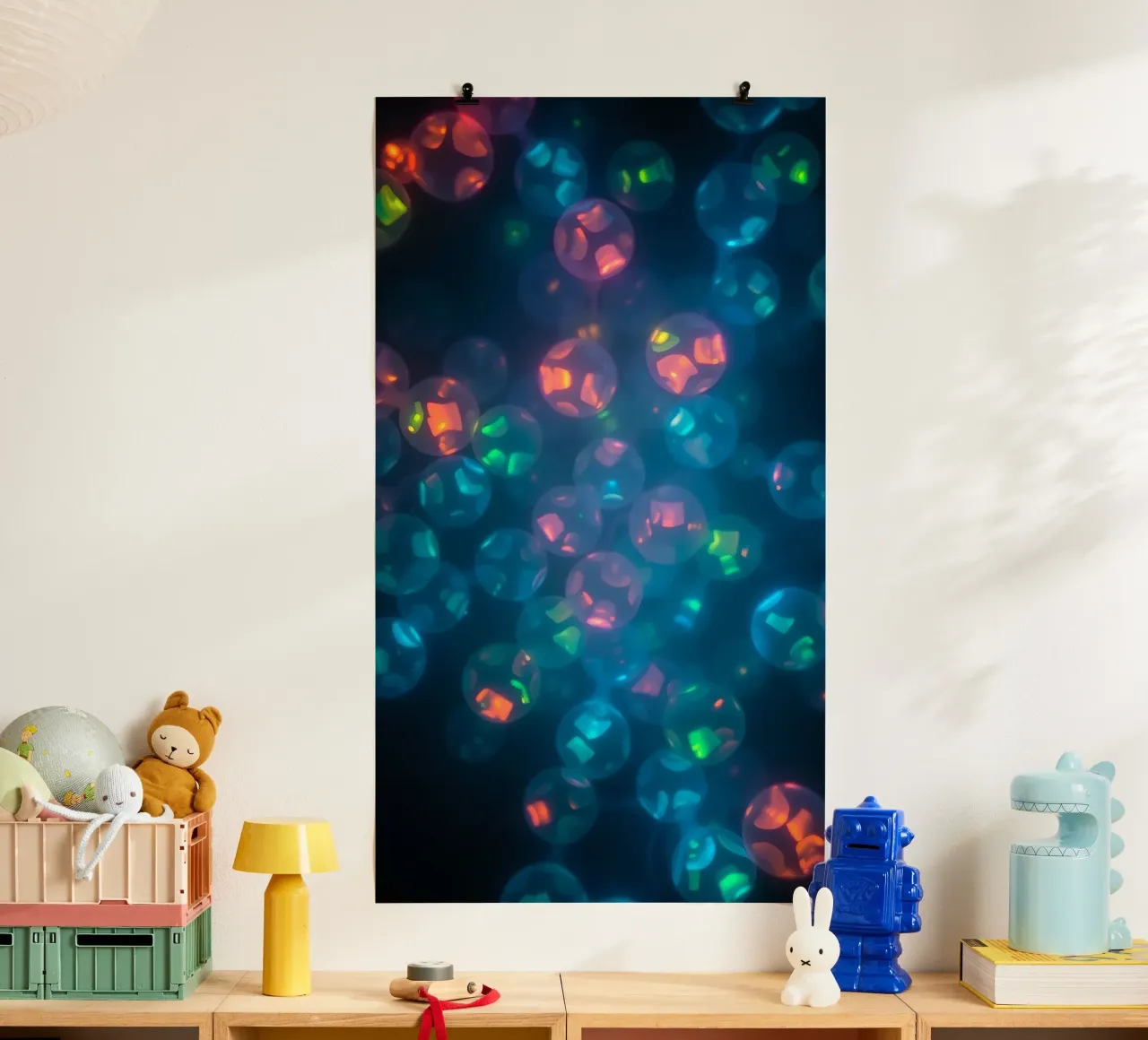 abstract pattern featuring colorful spheres hahnemühle by DesignDoodle