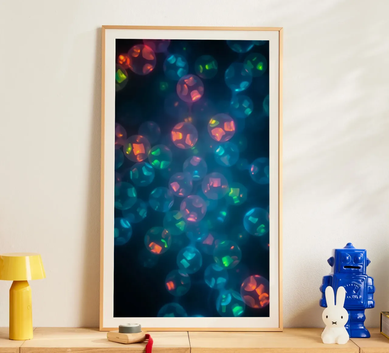 abstract pattern featuring colorful spheres hahnemühle by DesignDoodle