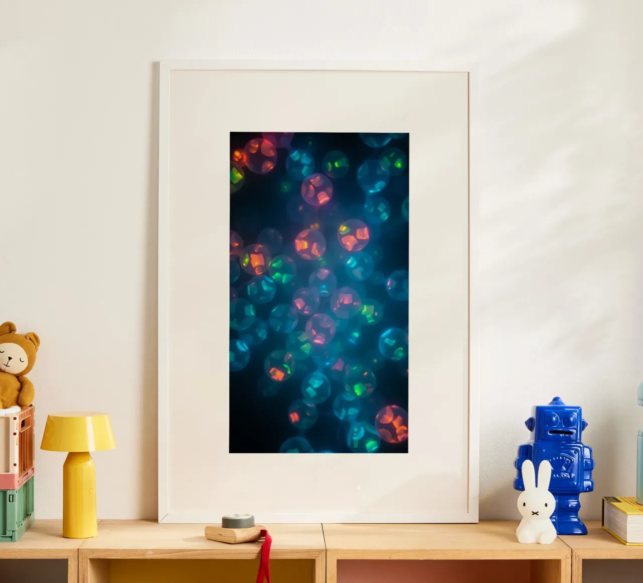 abstract pattern featuring colorful spheres hahnemühle by DesignDoodle