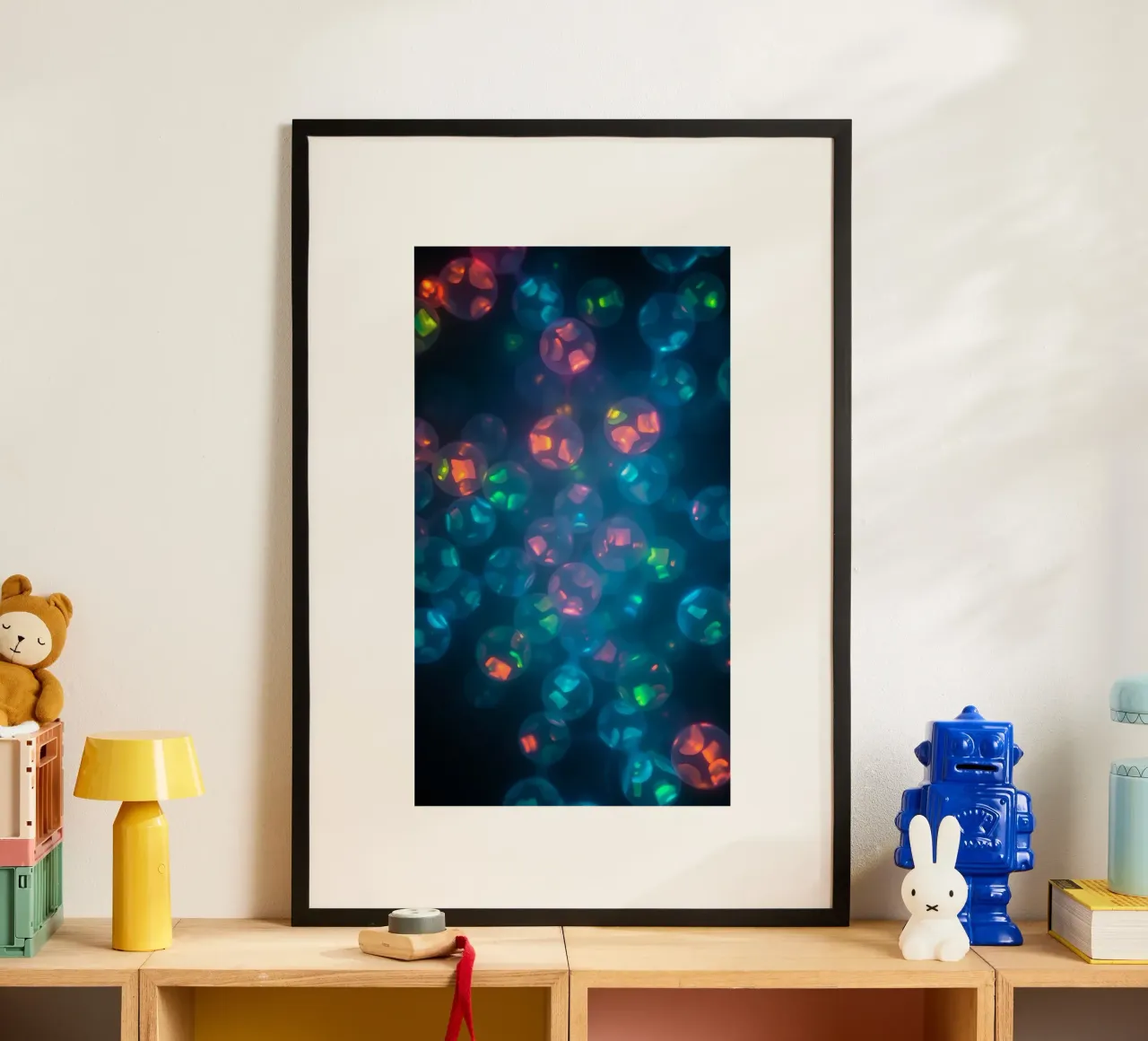 abstract pattern featuring colorful spheres hahnemühle by DesignDoodle