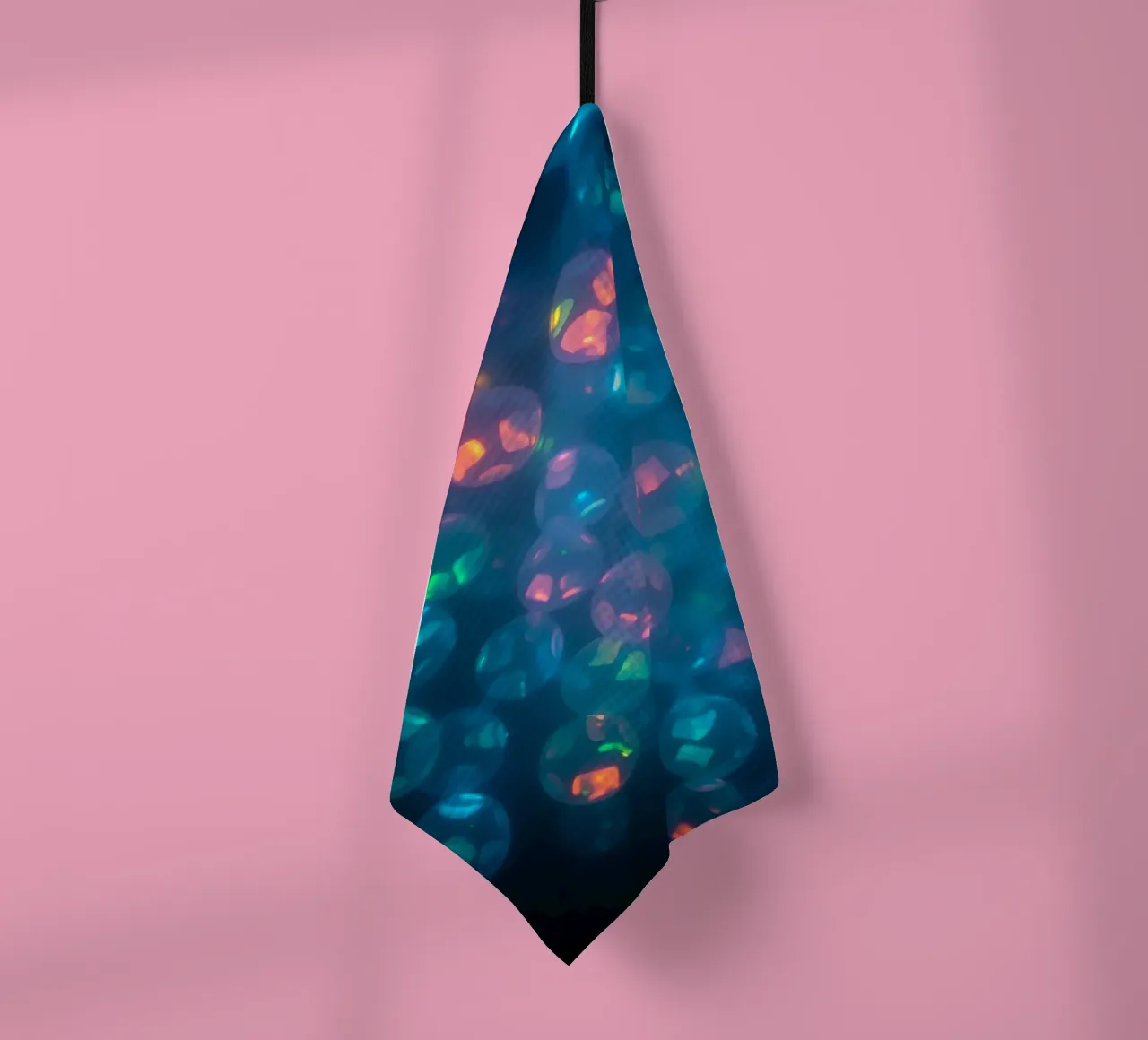 abstract pattern featuring colorful spheres tea towel by DesignDoodle