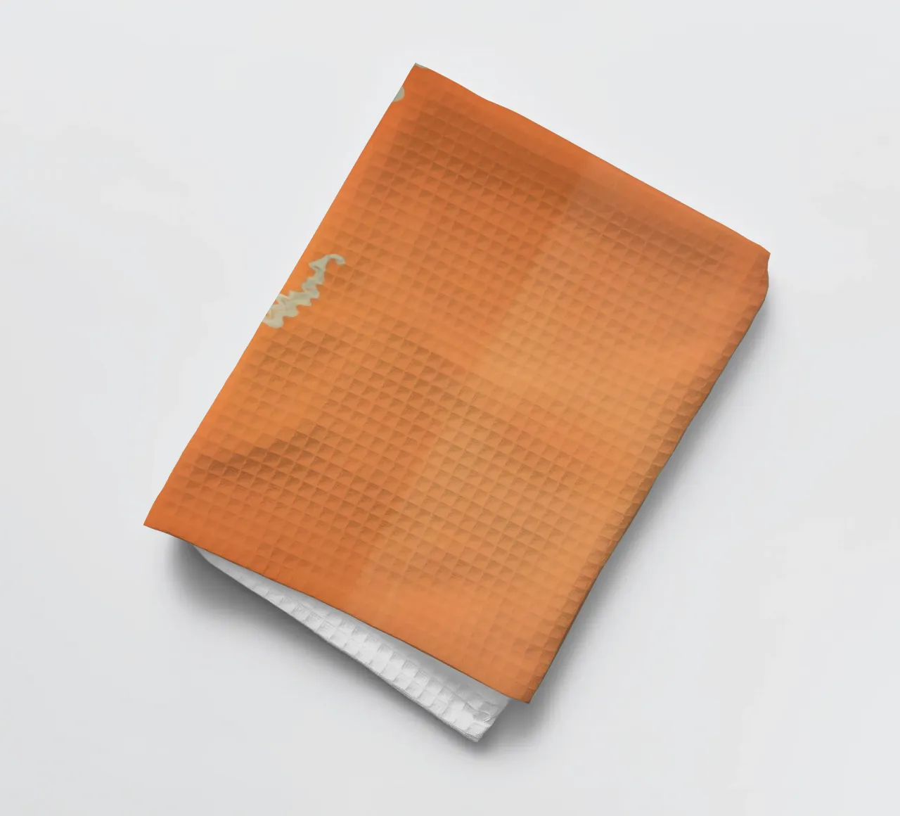 Vibrant abstract design featuring orange and blue swirls tea towel by DesignDoodle