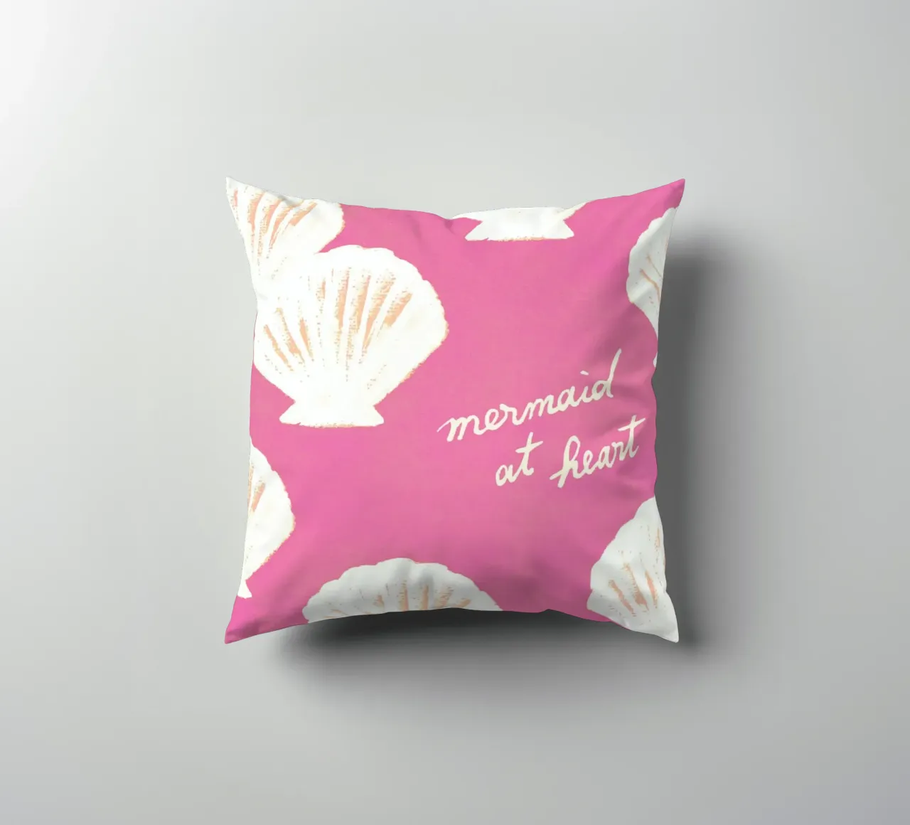 La sirena del cuore - Conchiglie rosa cuscino da intemporalis