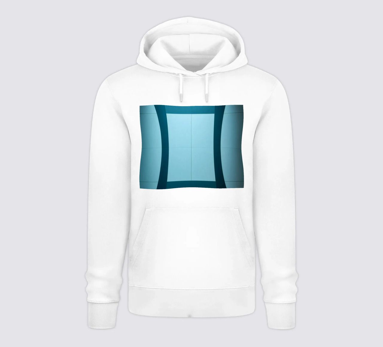 Design unico e astratto con curve morbide e contrasto felpa con cappuccio da DesignDoodle