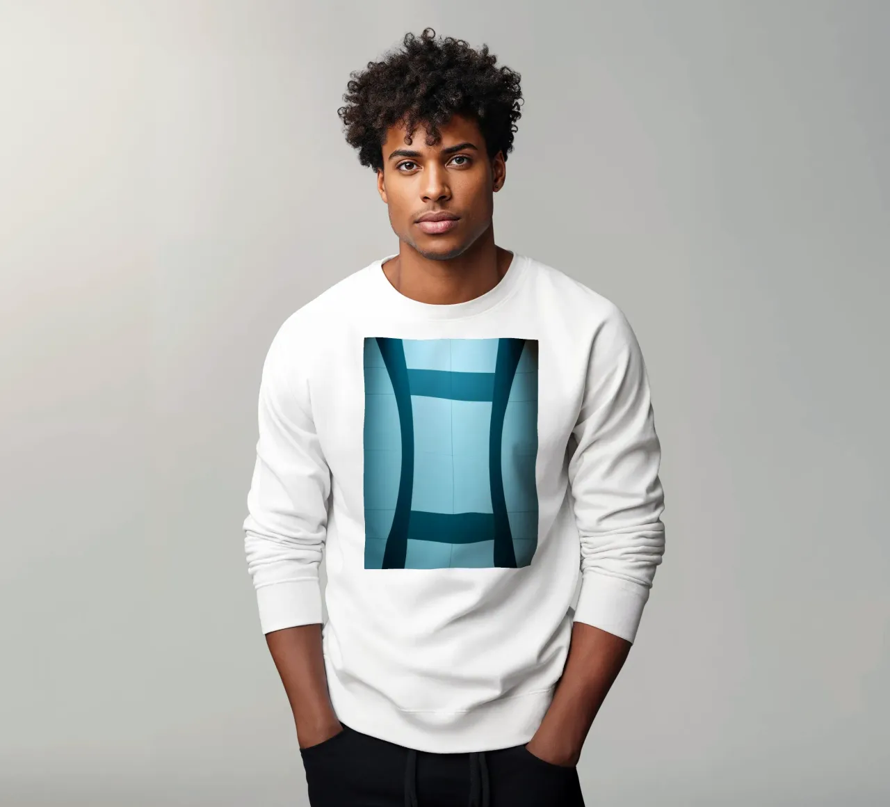 Einzigartiges abstraktes Design mit sanften Kurven und kontrastierenden Sweatshirt von DesignDoodle