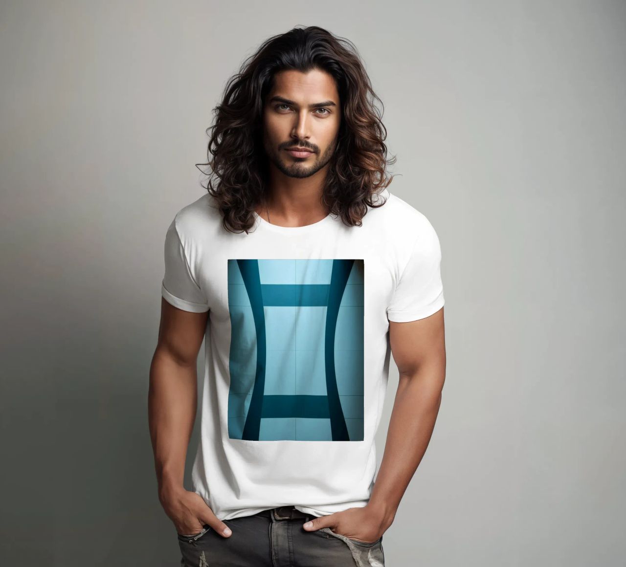Design unico e astratto con curve morbide e contrasto t-shirt da DesignDoodle