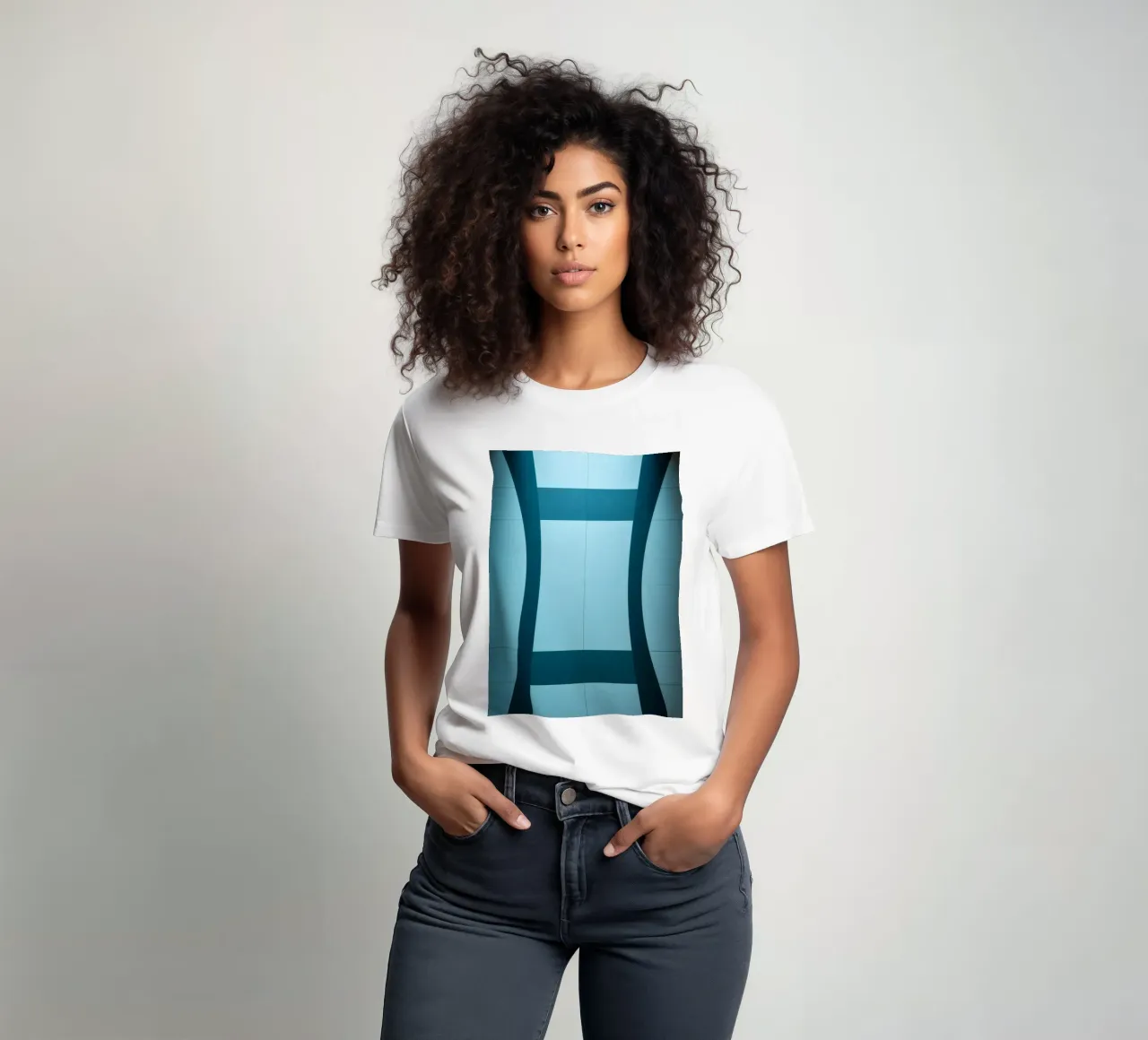 Design unico e astratto con curve morbide e contrasto t-shirt da DesignDoodle