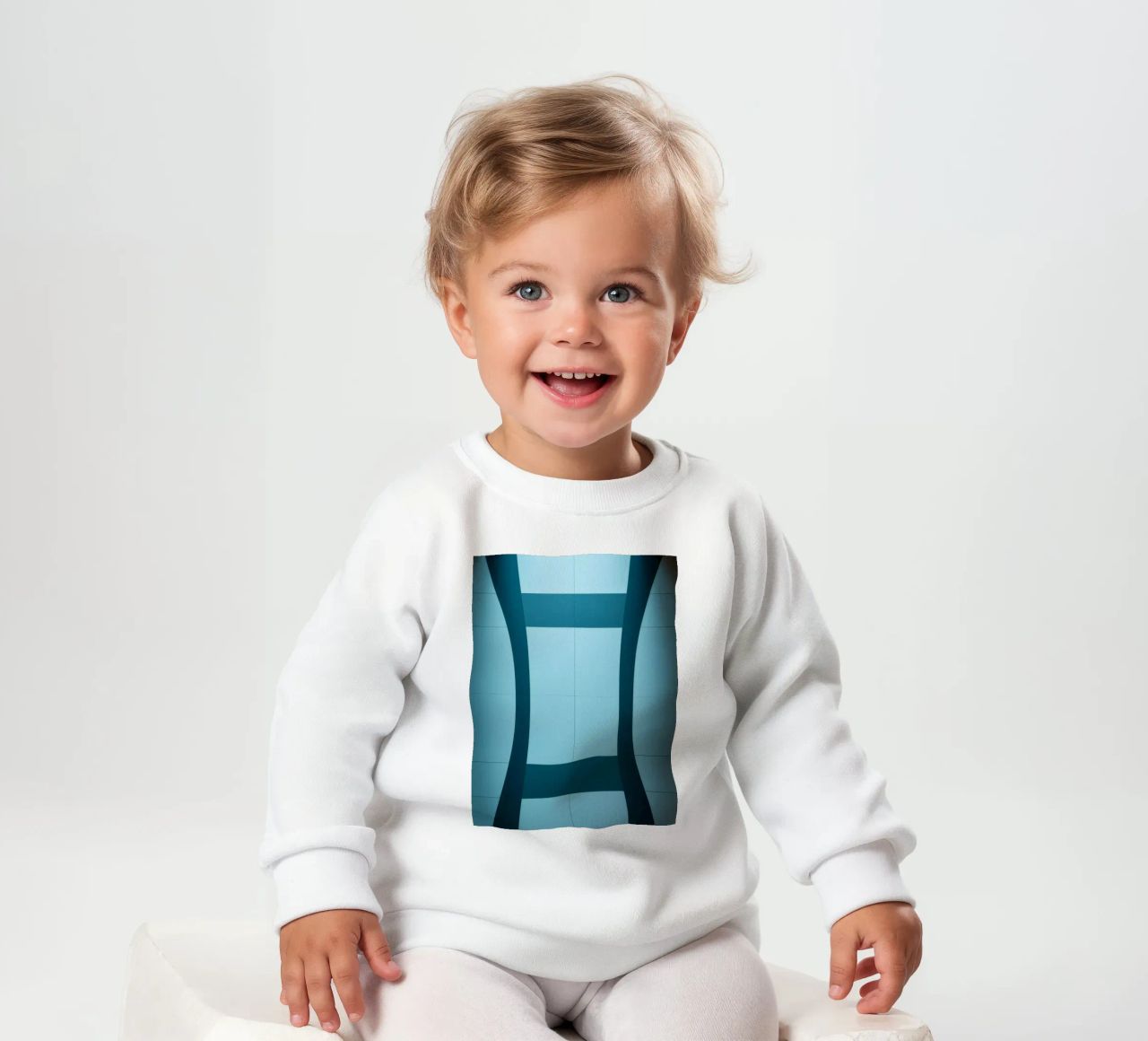 Design unico e astratto con curve morbide e contrasto felpa neonato da DesignDoodle