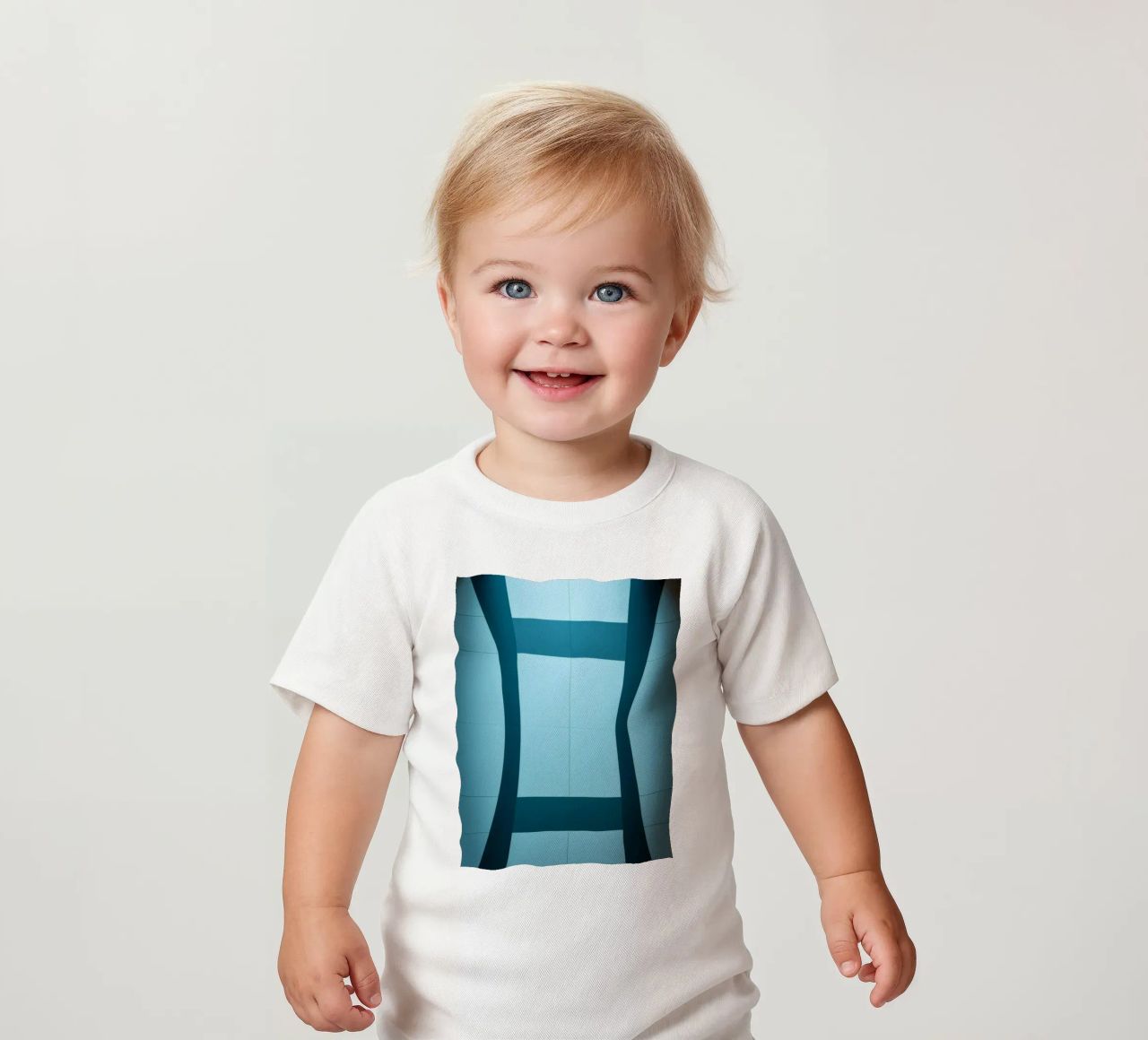 Design unico e astratto con curve morbide e contrasto maglietta neonato da DesignDoodle