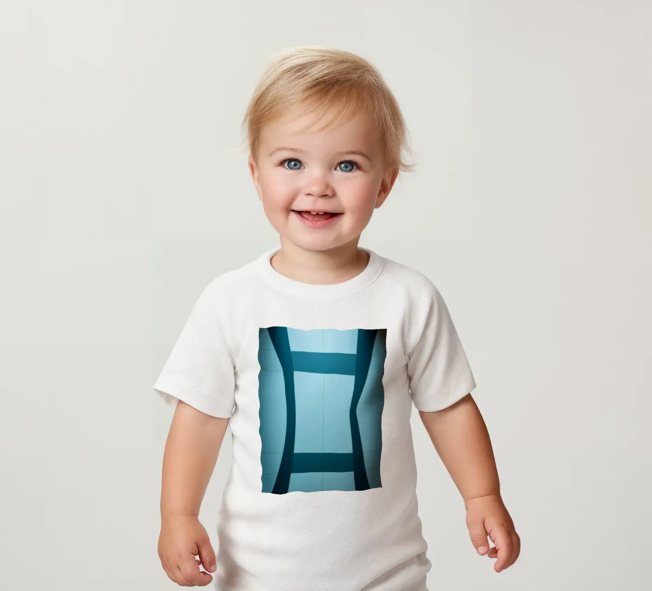 Einzigartiges abstraktes Design mit sanften Kurven und kontrastierenden Baby T-Shirt von DesignDoodle