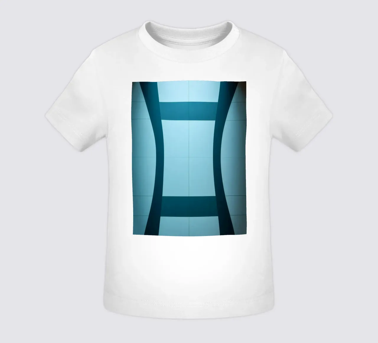 Einzigartiges abstraktes Design mit sanften Kurven und kontrastierenden Baby T-Shirt von DesignDoodle