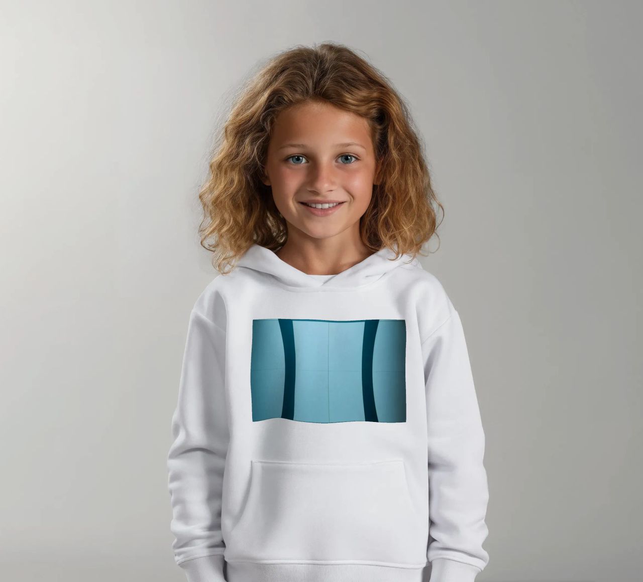 Design unico e astratto con curve morbide e contrasto felpa bambino con cappuccio da DesignDoodle