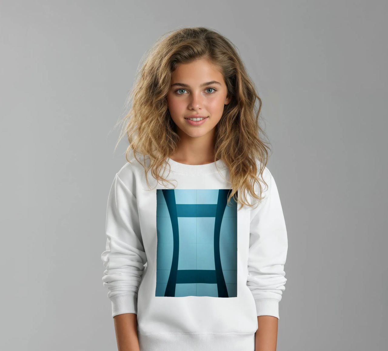 Design unico e astratto con curve morbide e contrasto felpa bambino da DesignDoodle