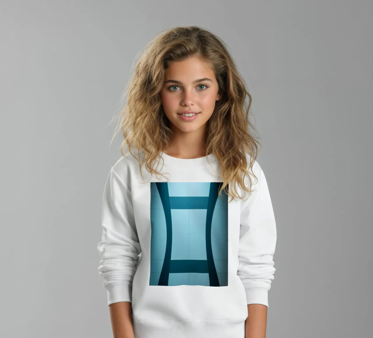 Diseño abstracto único con curvas suaves y contrastes sudadera para niño de DesignDoodle