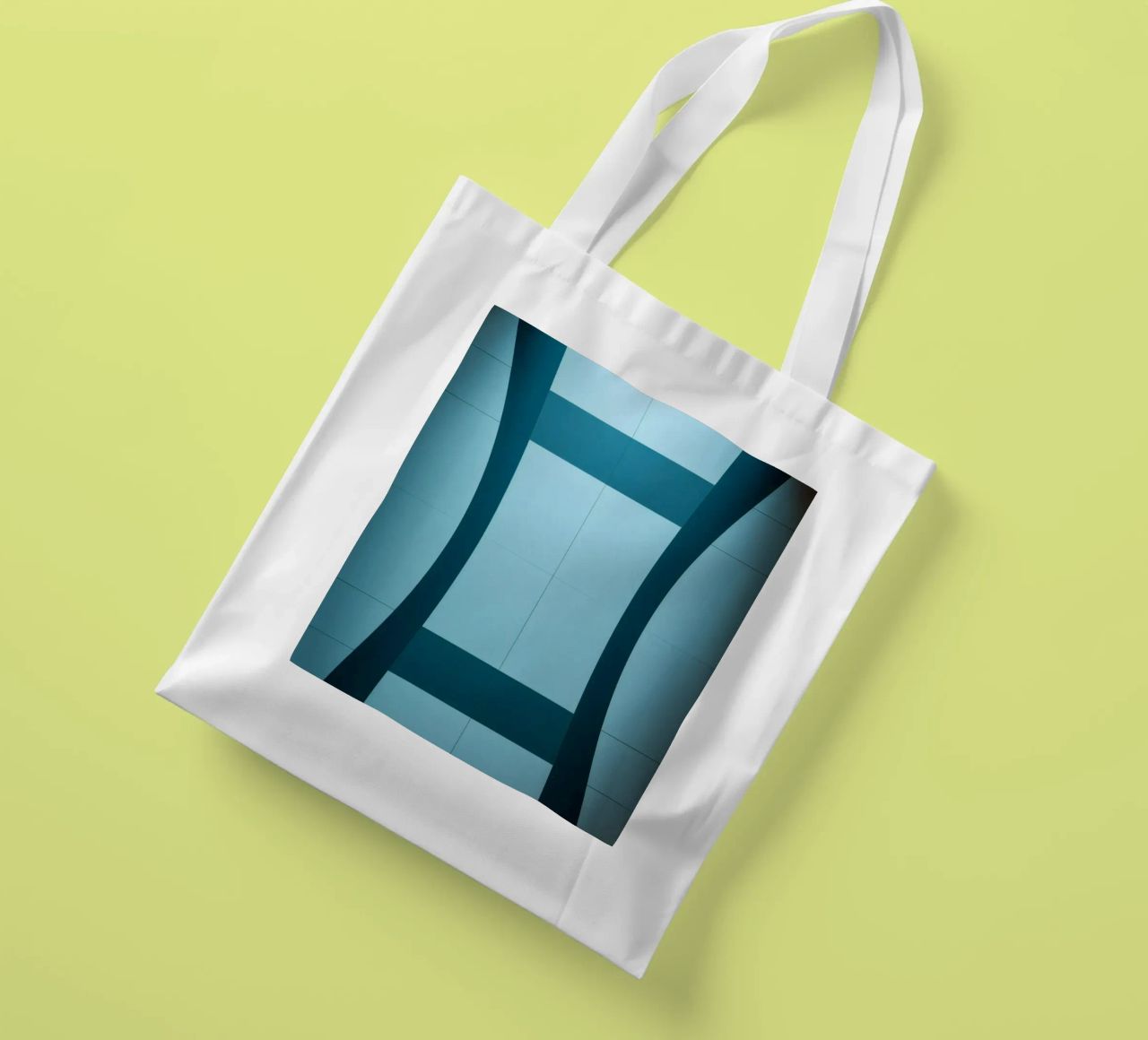 Design unico e astratto con curve morbide e contrasto borsa in juta da DesignDoodle