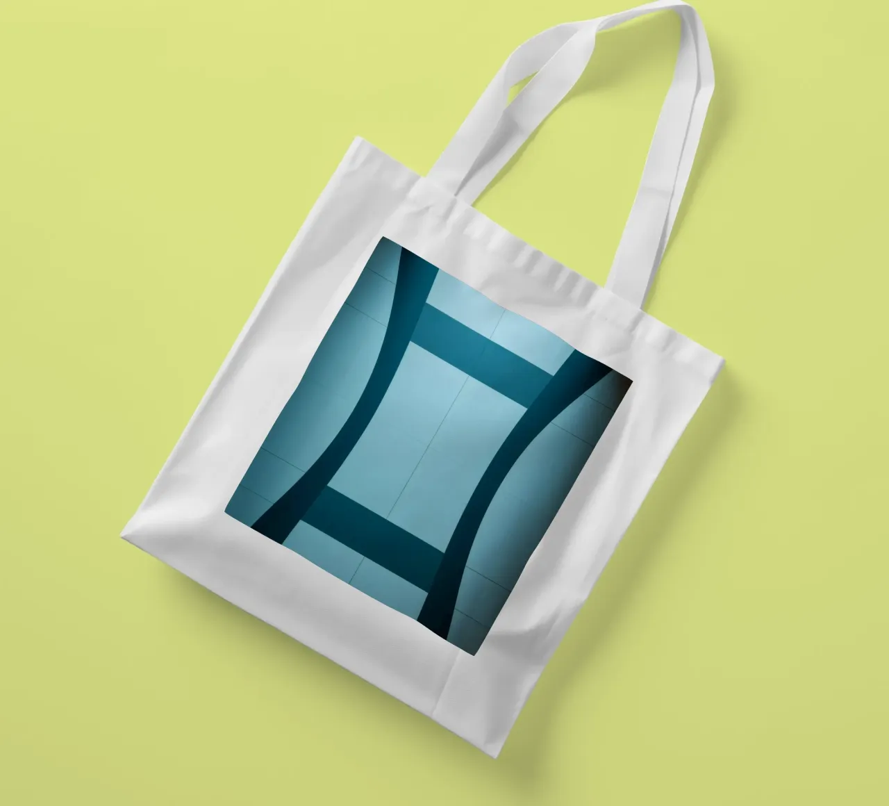 Design unico e astratto con curve morbide e contrasto borsa in juta da DesignDoodle