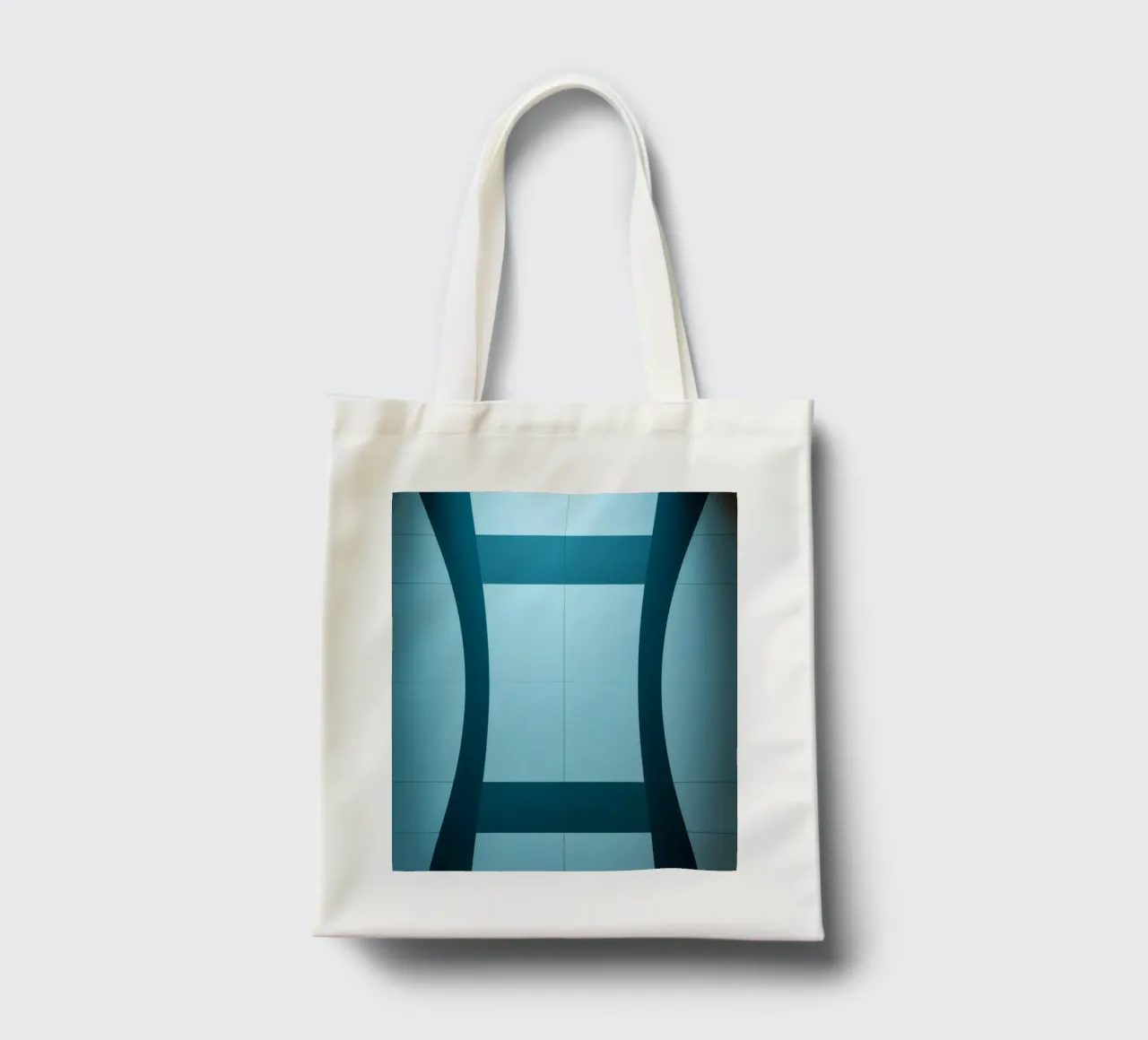Design unico e astratto con curve morbide e contrasto borsa in juta da DesignDoodle
